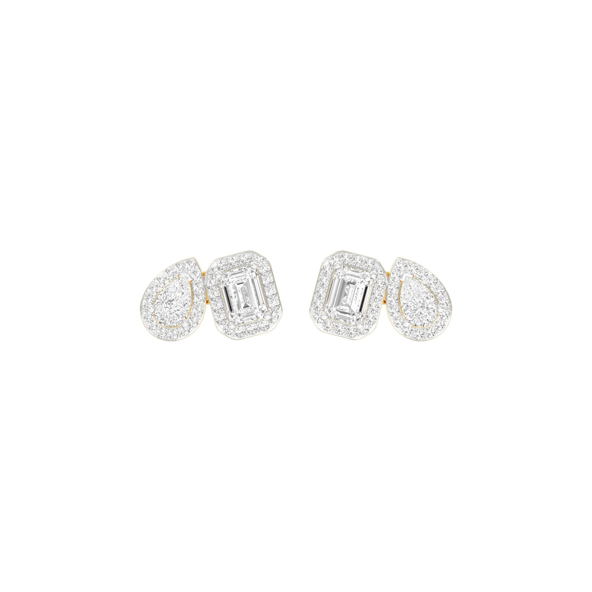 Dazzle Tabs Diamond Stud Earrings 18 KT / Yellow Gold