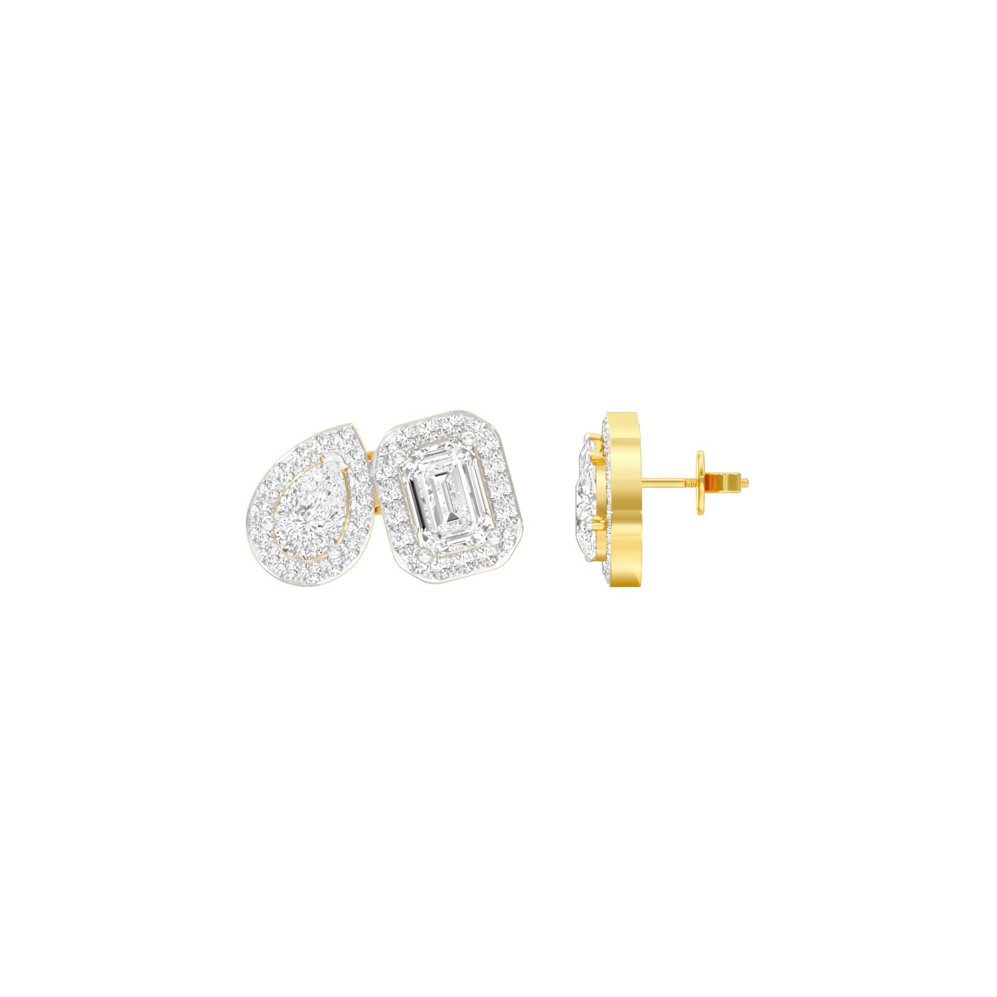 Dazzle Tabs Diamond Stud Earrings 18 KT / Yellow Gold