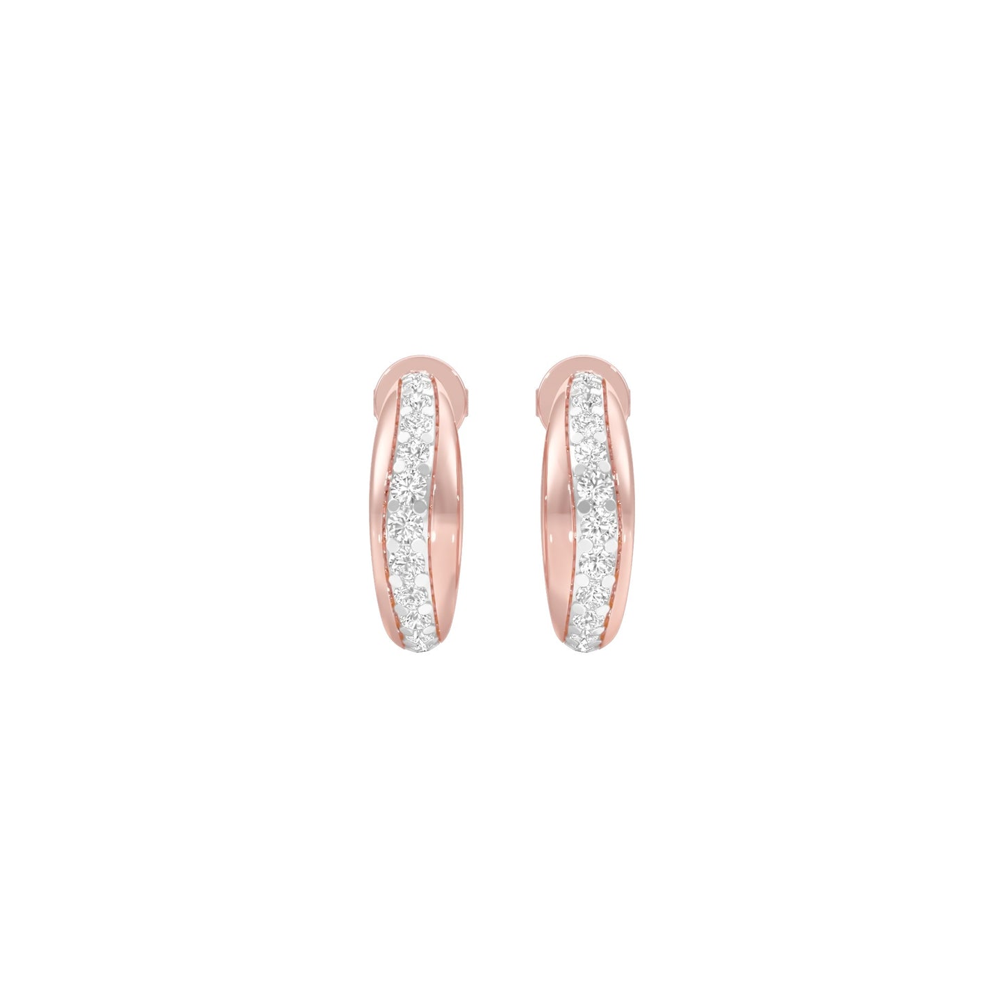 Stacklight Diamond Bali Earrings 18 KT / Rose Gold