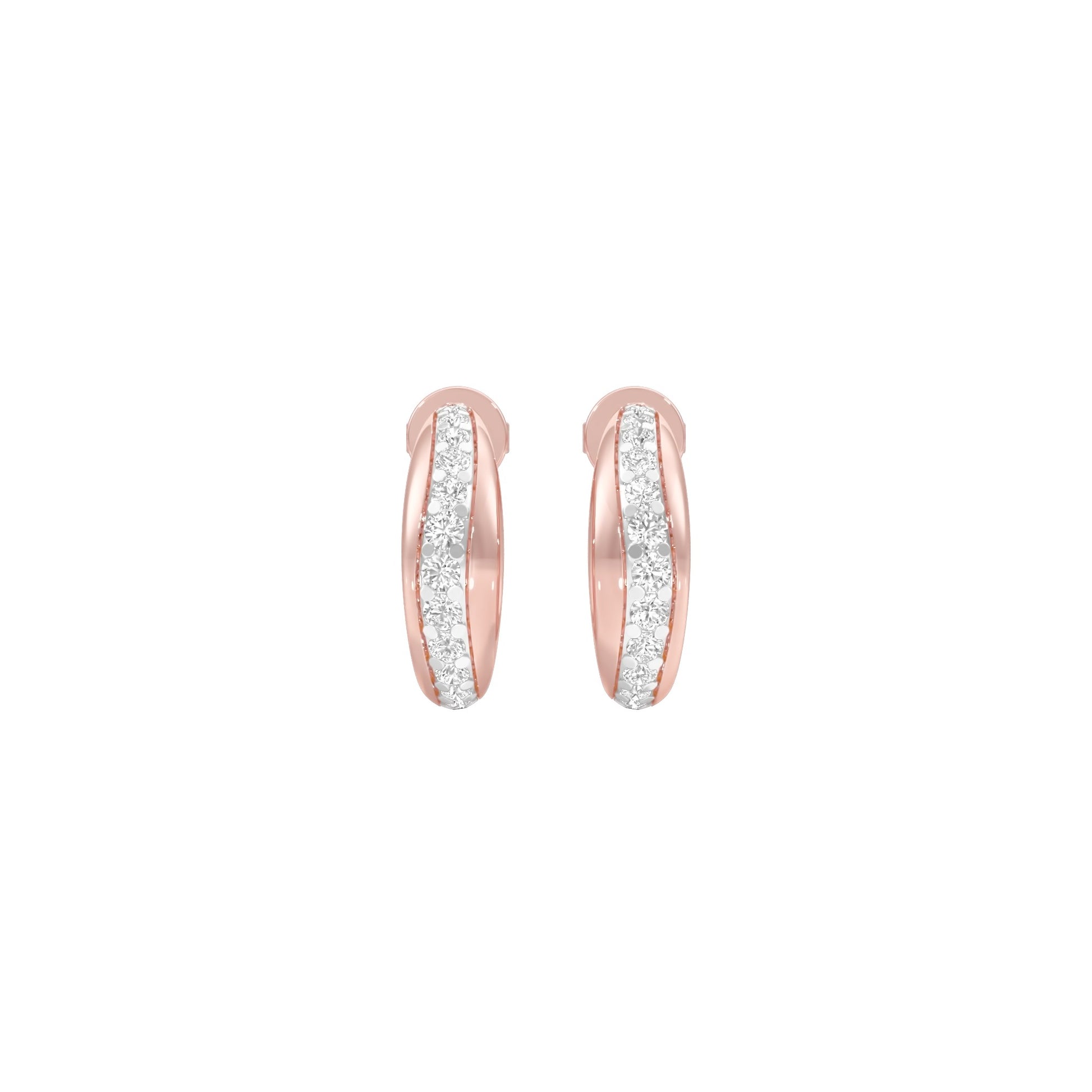 Stacklight Diamond Bali Earrings 18 KT / Rose Gold