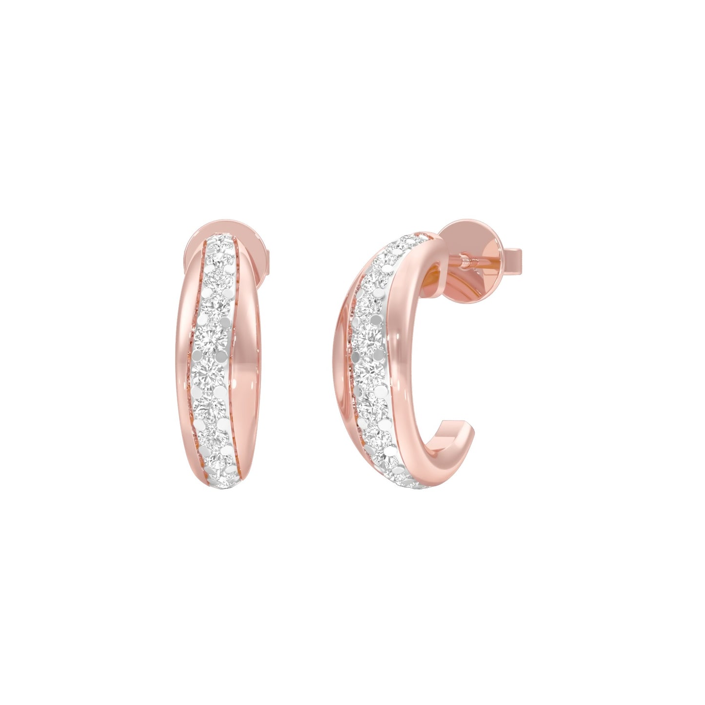 Stacklight Diamond Bali Earrings 18 KT / Rose Gold