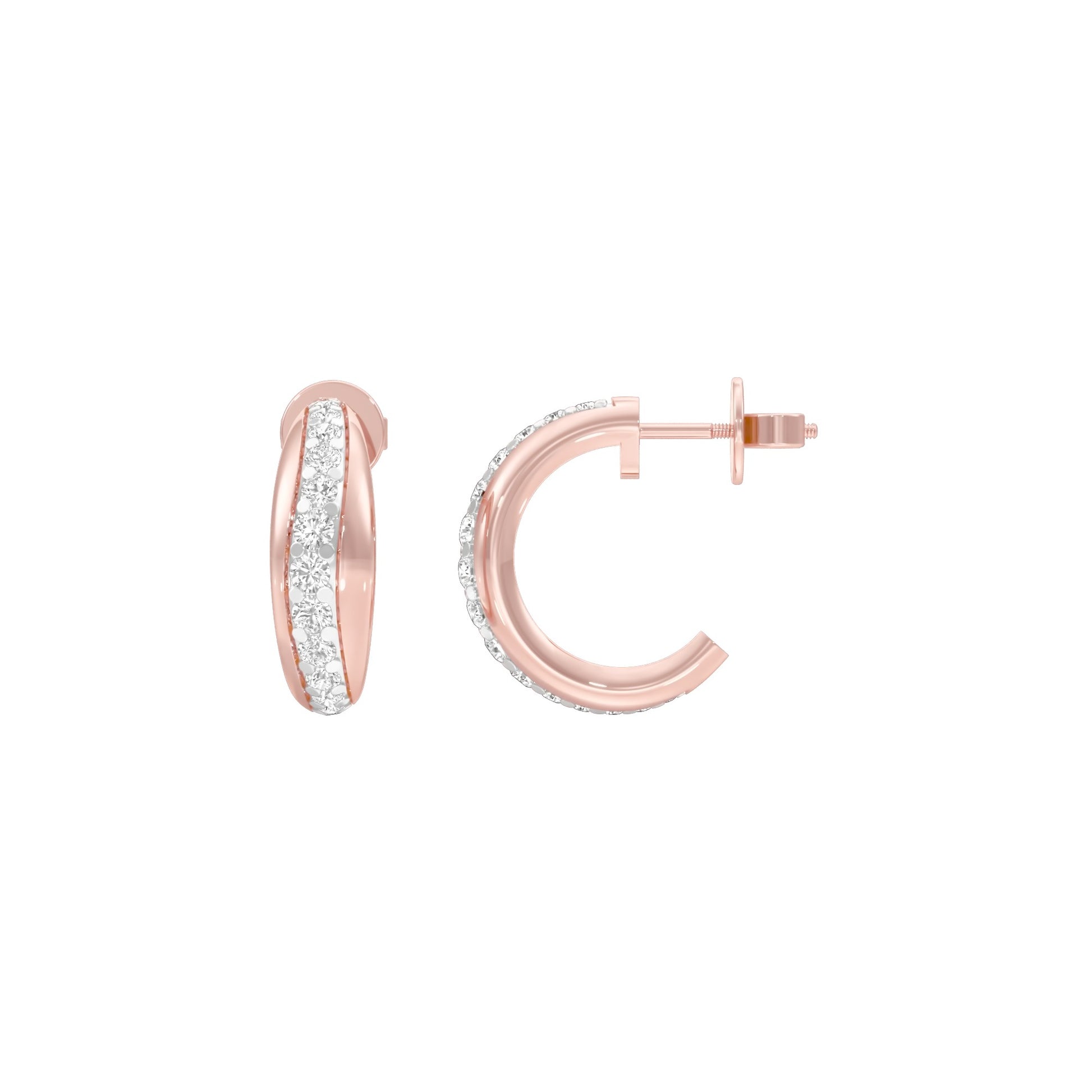 Stacklight Diamond Bali Earrings 18 KT / Rose Gold