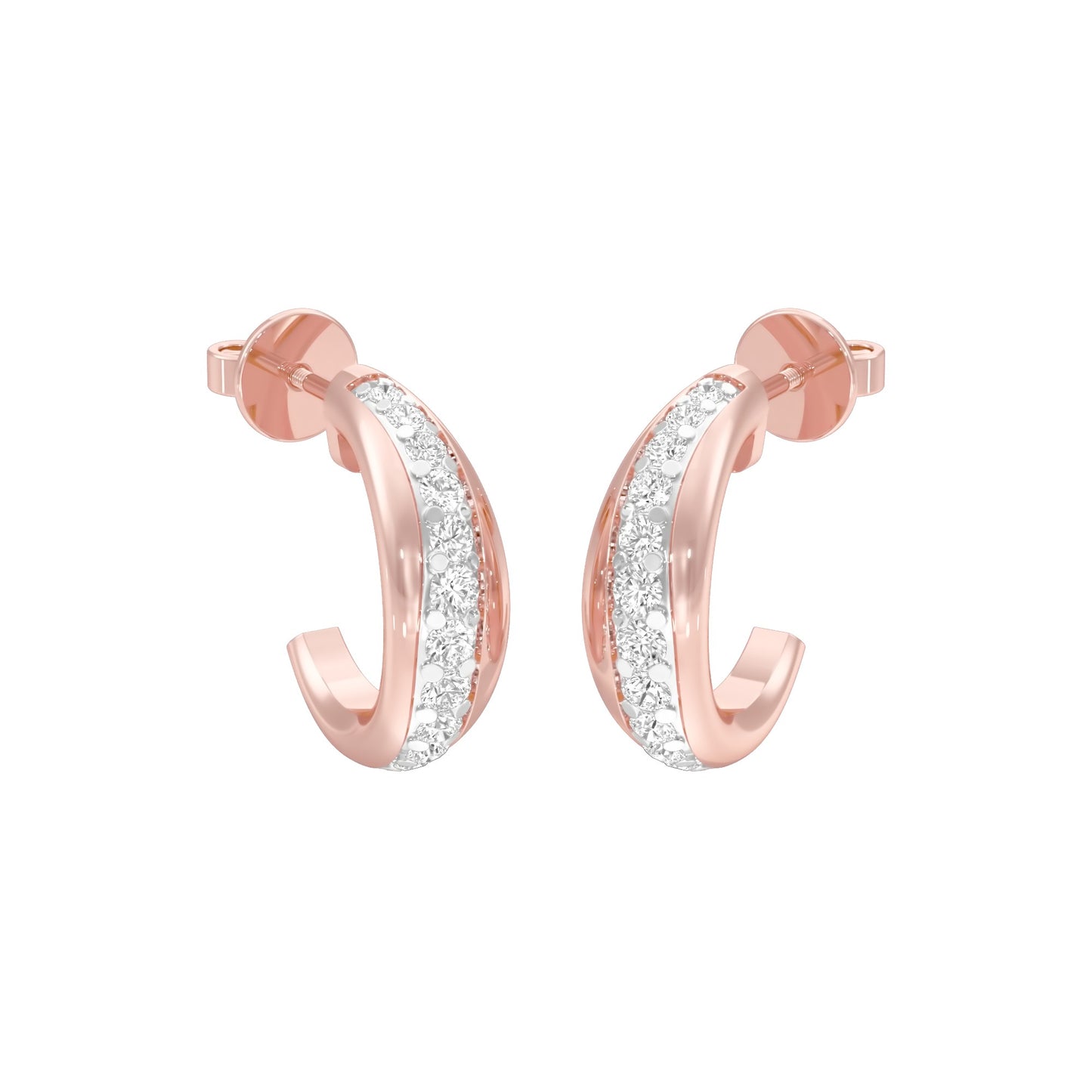 Stacklight Diamond Bali Earrings 18 KT / Rose Gold