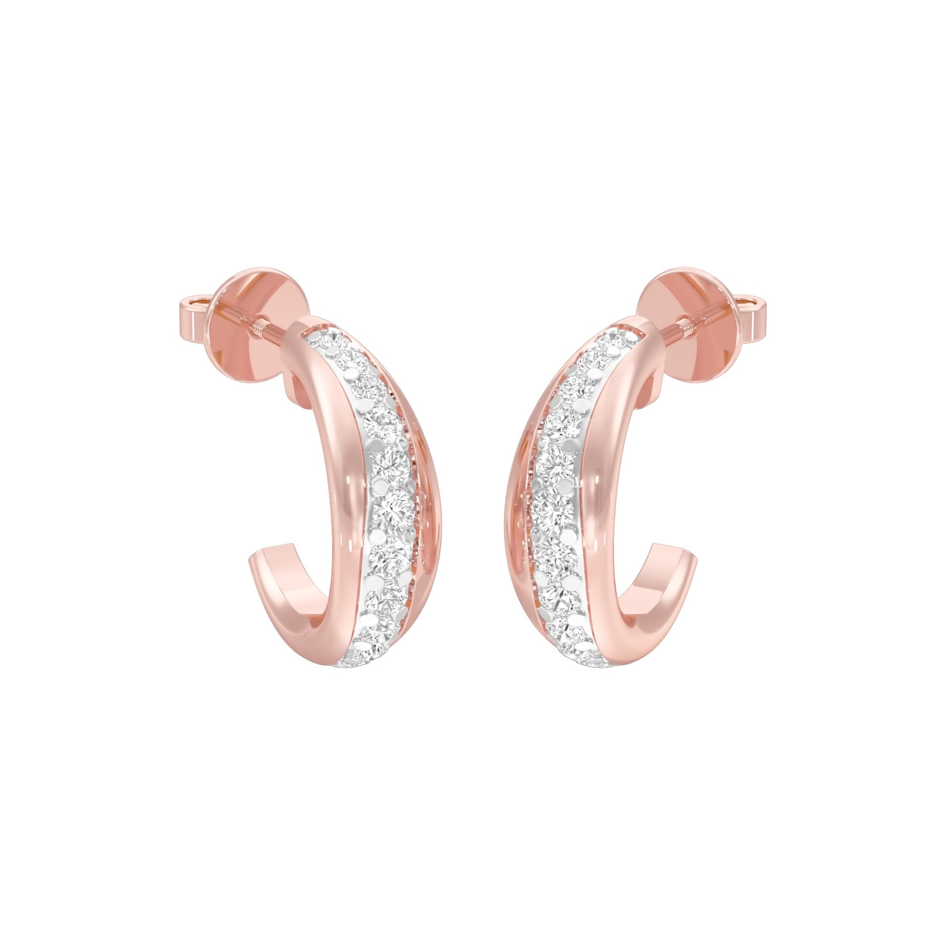 Stacklight Diamond Bali Earrings 18 KT / Rose Gold