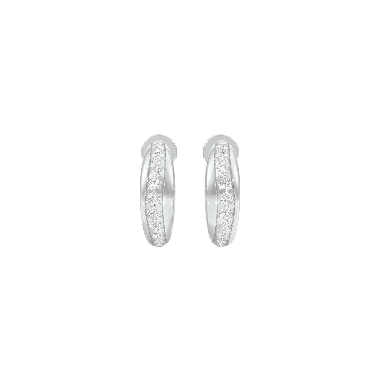 Stacklight Diamond Bali Earrings 18 KT / White Gold