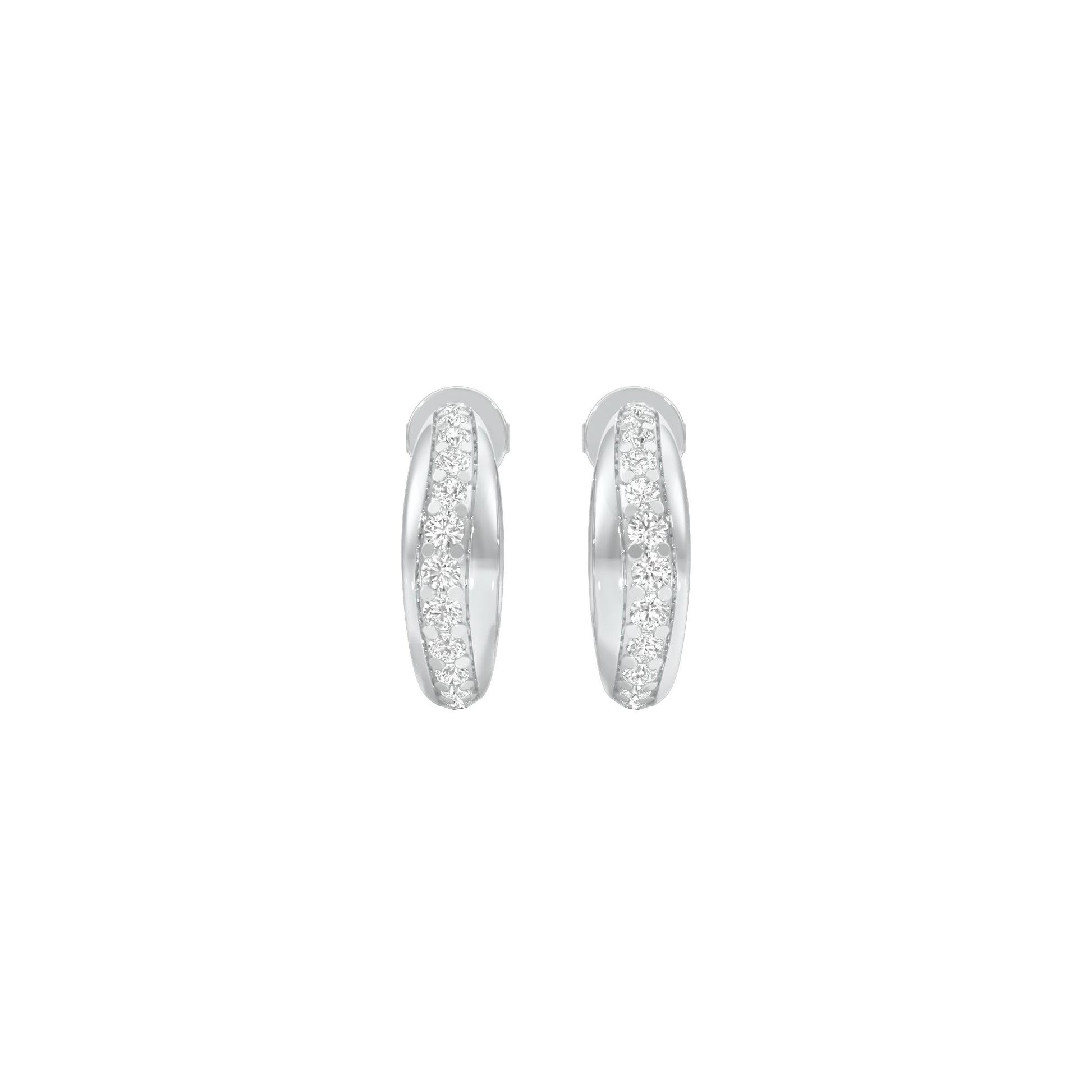 Stacklight Diamond Bali Earrings 18 KT / White Gold