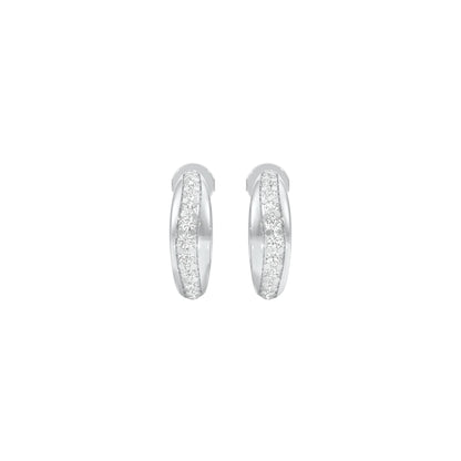 Stacklight Diamond Bali Earrings 18 KT / White Gold