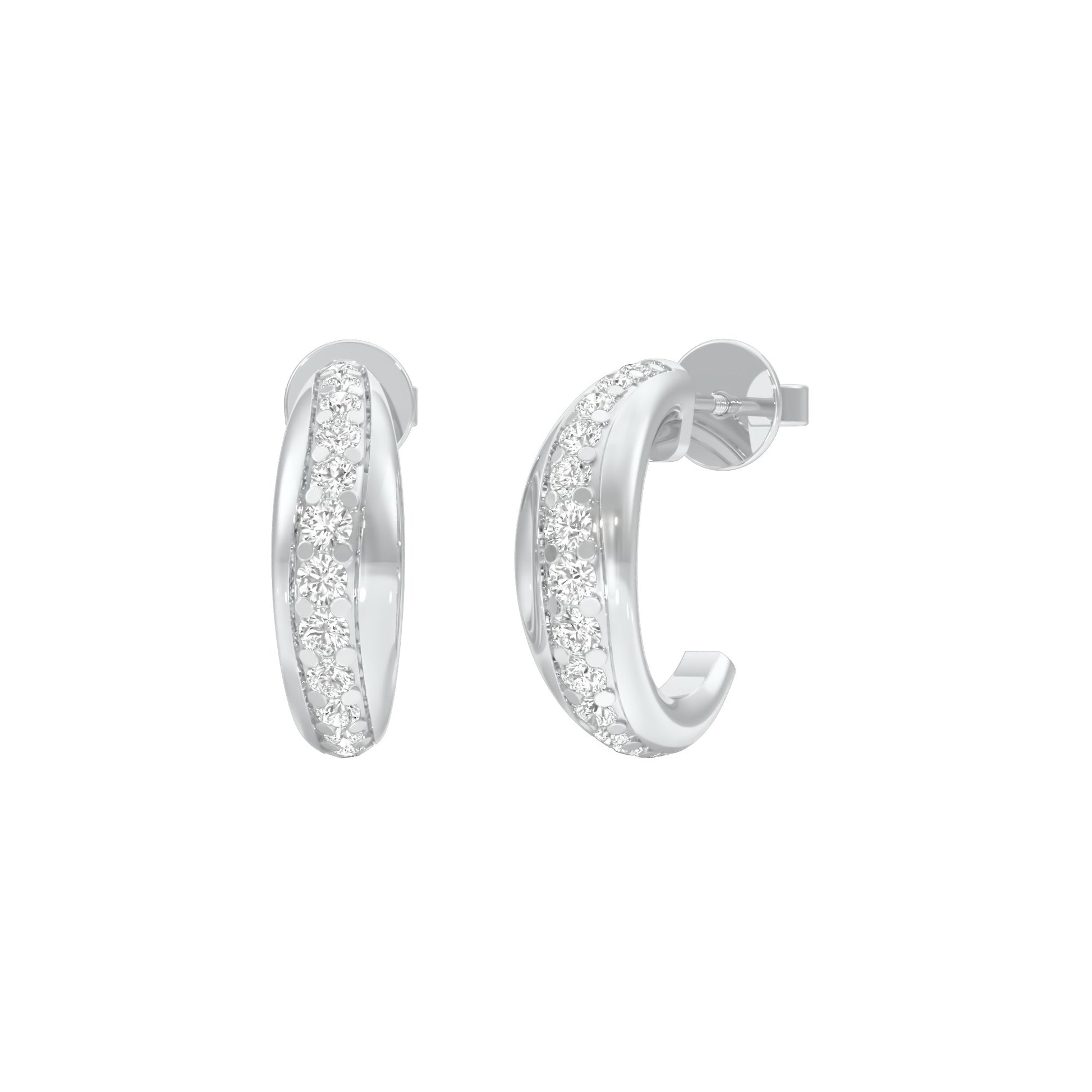 Stacklight Diamond Bali Earrings 18 KT / White Gold