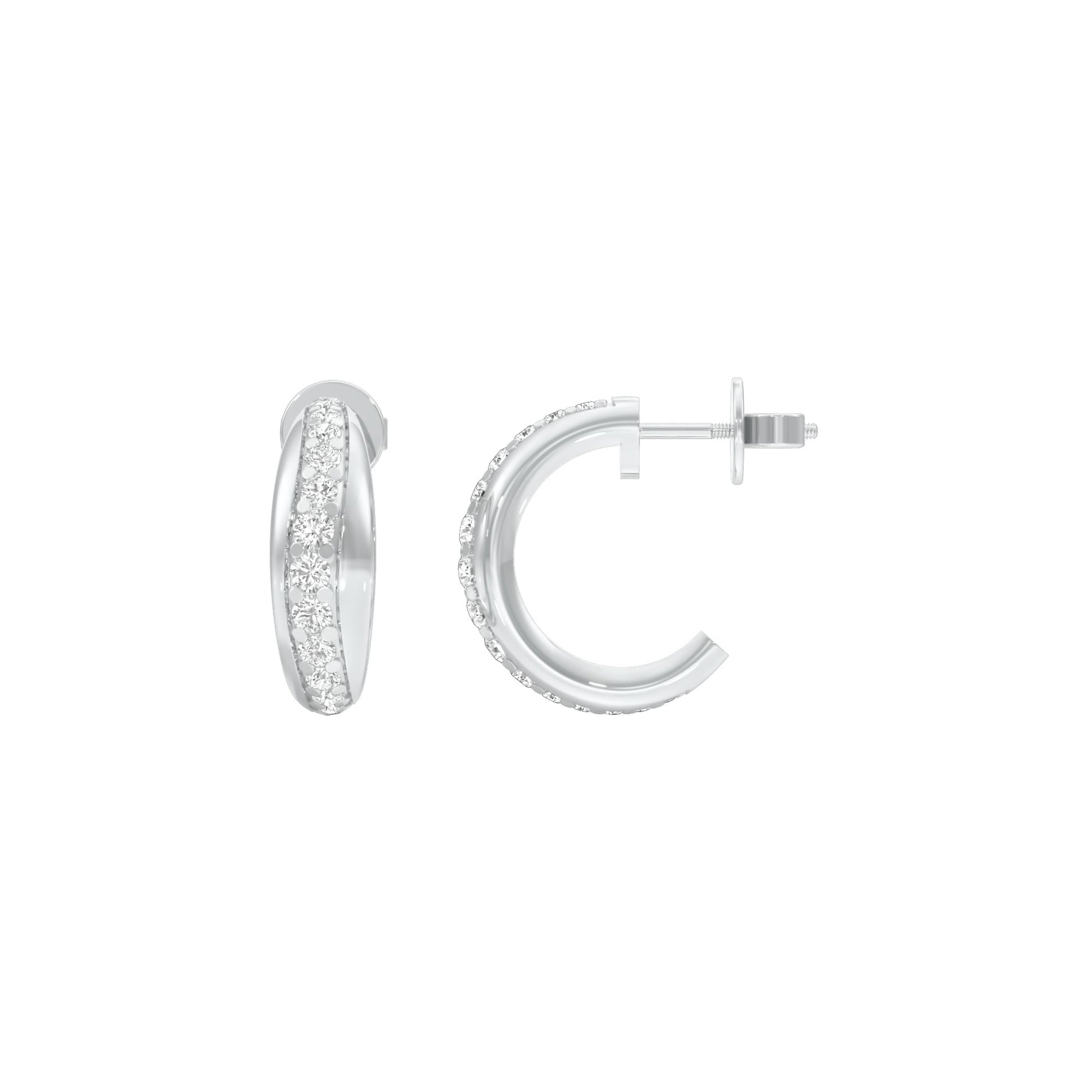 Stacklight Diamond Bali Earrings 18 KT / White Gold