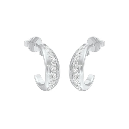 Stacklight Diamond Bali Earrings 18 KT / White Gold