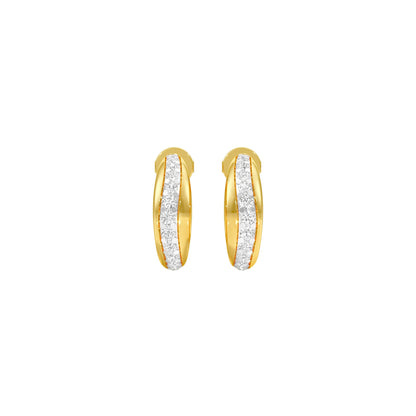 Stacklight Diamond Bali Earrings 18 KT / Yellow Gold