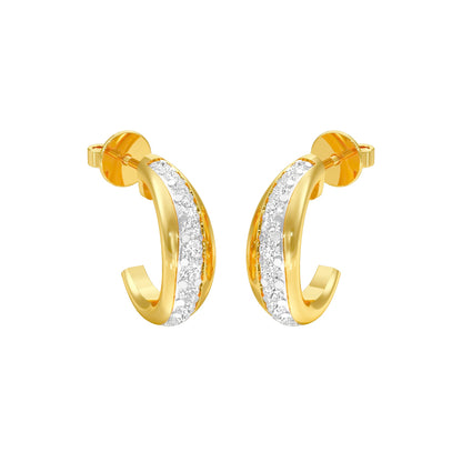 Stacklight Diamond Bali Earrings 18 KT / Yellow Gold