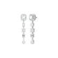 Emerald Trinkle Diamond Drop Earrings 18 KT / White Gold