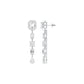 Emerald Trinkle Diamond Drop Earrings 18 KT / White Gold