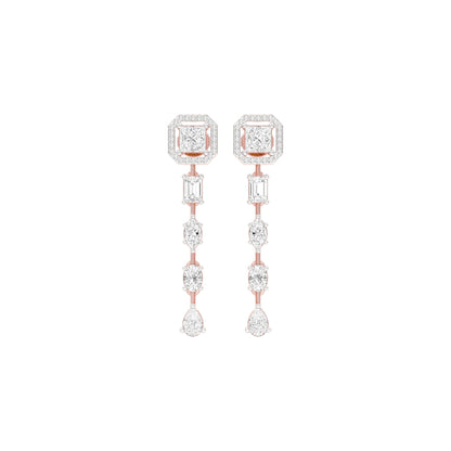 Dewfall Diamond Drop Earrings 18 KT / Rose Gold