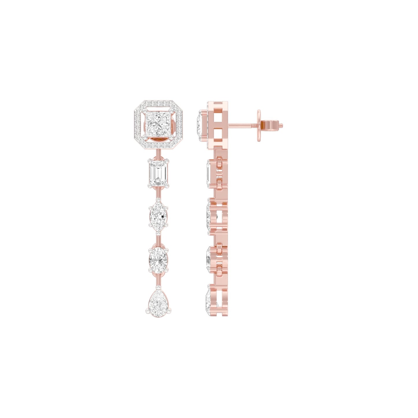 Dewfall Diamond Drop Earrings 18 KT / Rose Gold