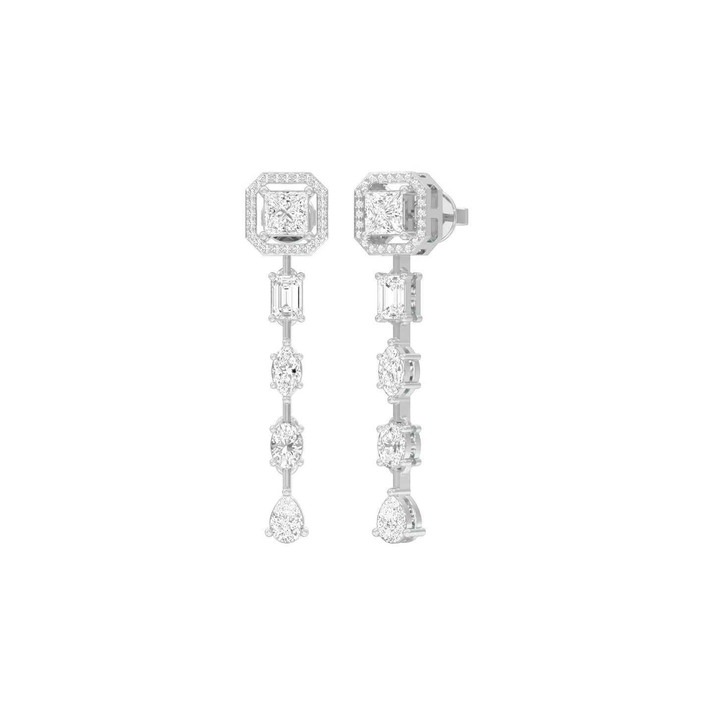 Dewfall Diamond Drop Earrings 18 KT / White Gold