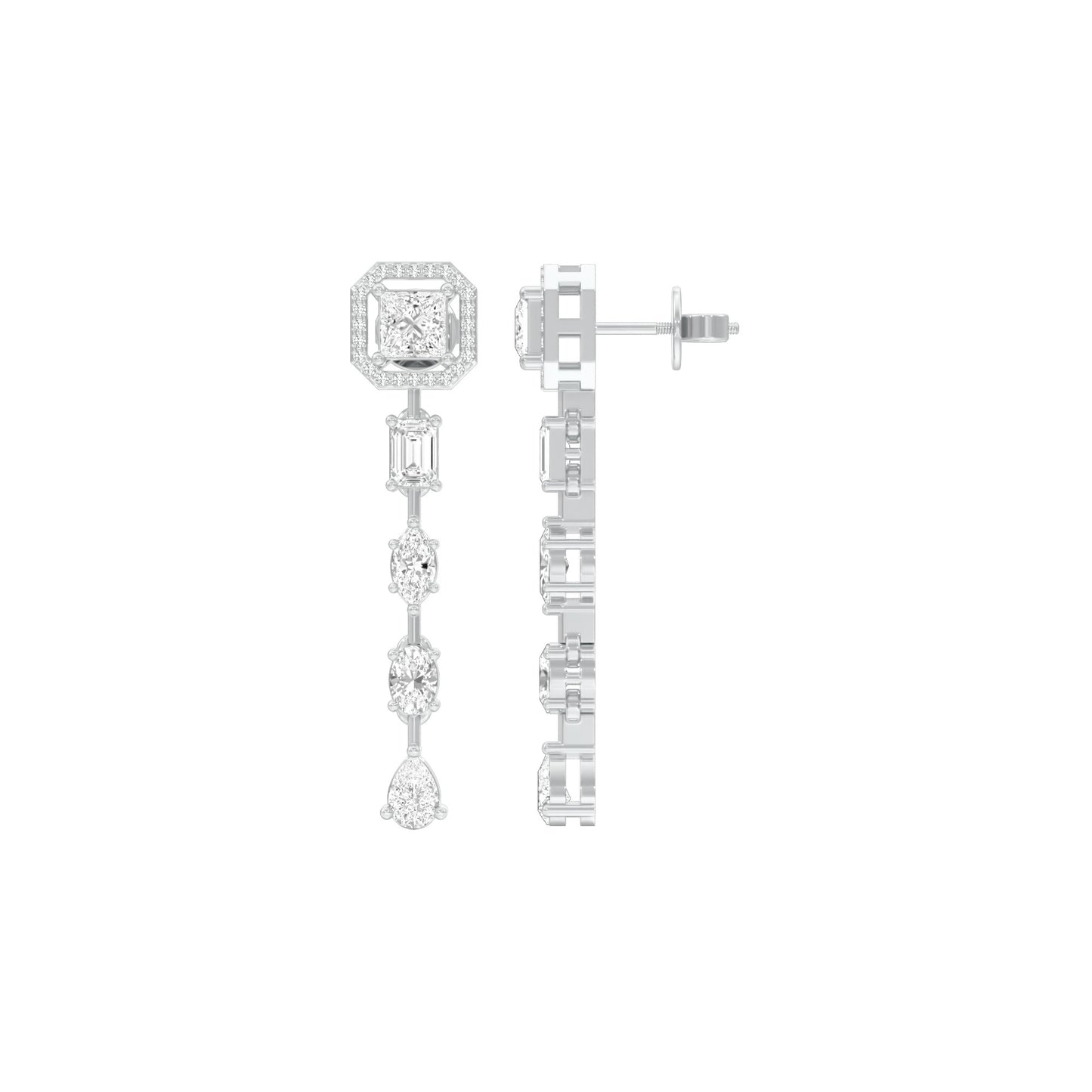 Dewfall Diamond Drop Earrings 18 KT / White Gold