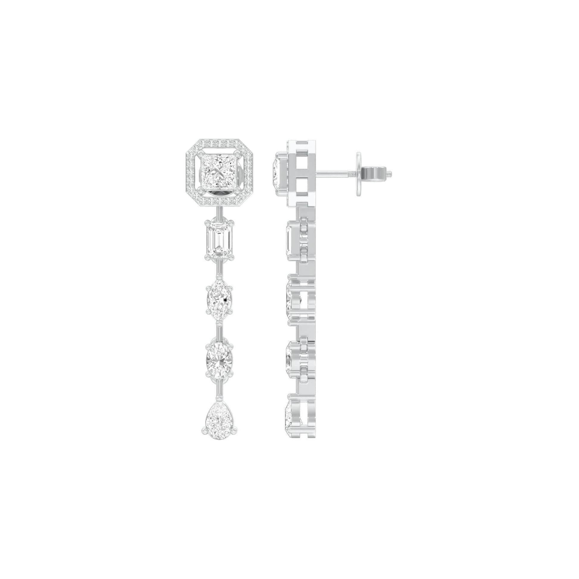 Dewfall Diamond Drop Earrings 18 KT / White Gold