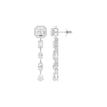 Dewfall Diamond Drop Earrings 18 KT / White Gold