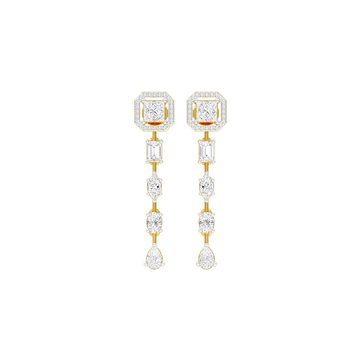 Dewfall Diamond Drop Earrings 18 KT / Yellow Gold
