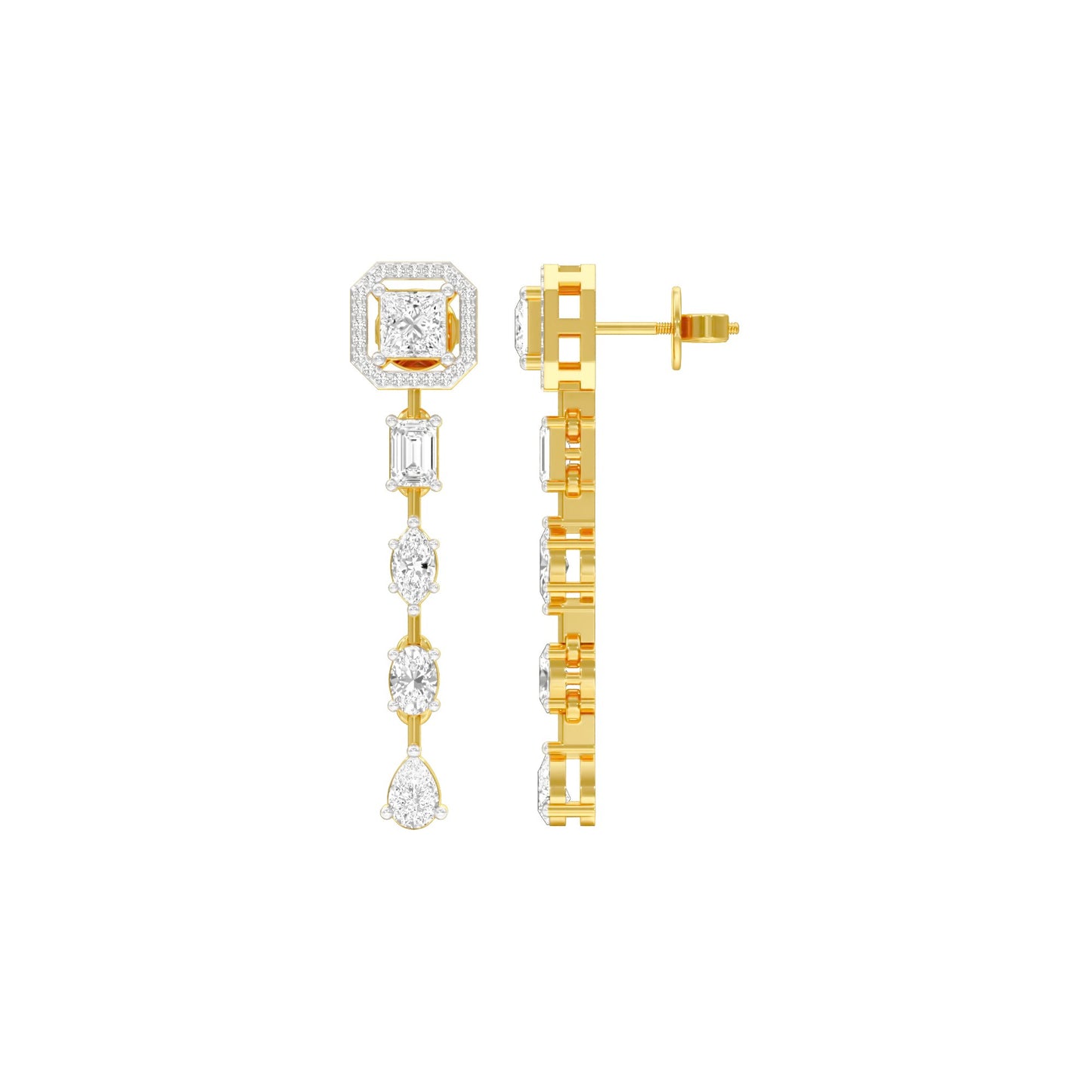 Dewfall Diamond Drop Earrings 18 KT / Yellow Gold