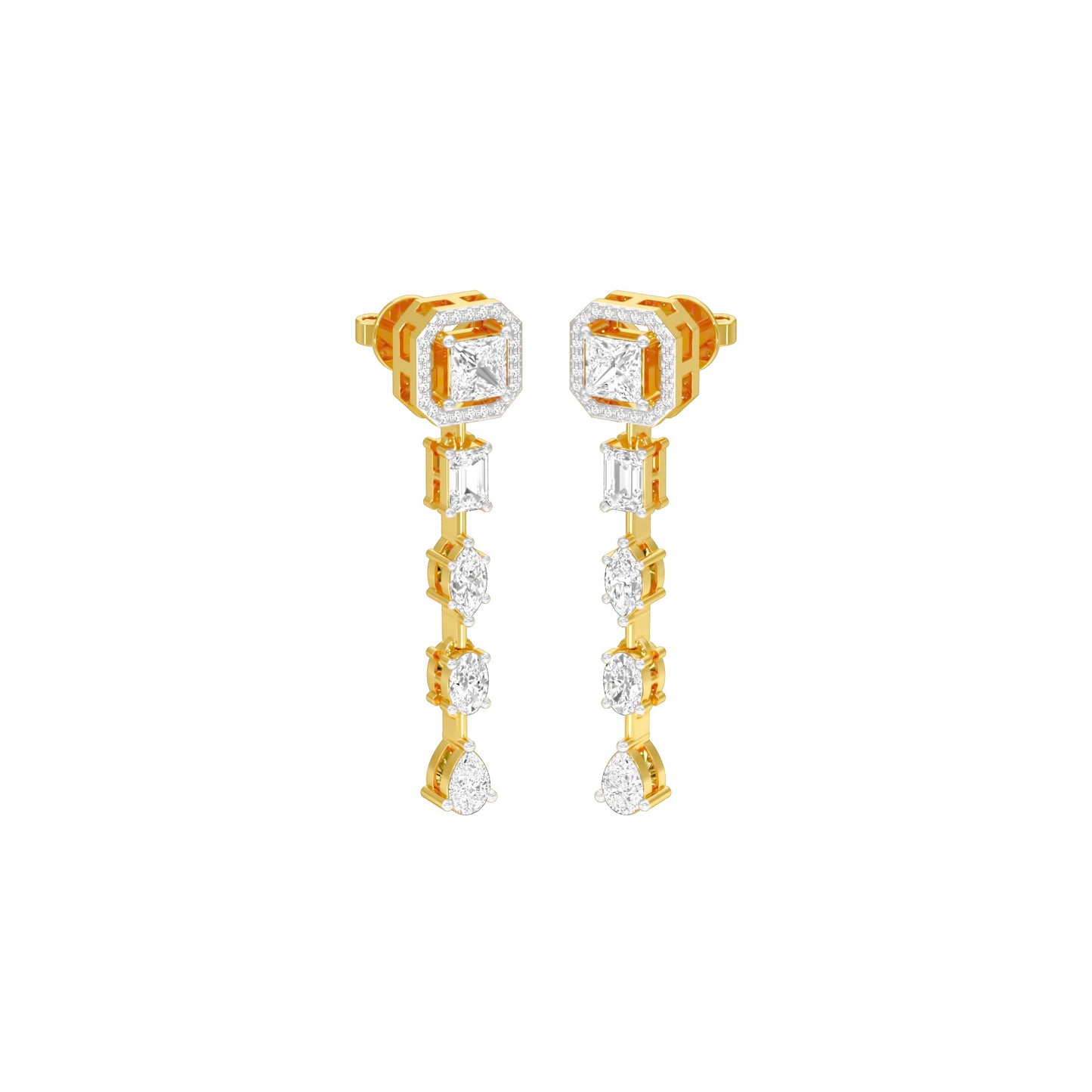 Dewfall Diamond Drop Earrings 18 KT / Yellow Gold