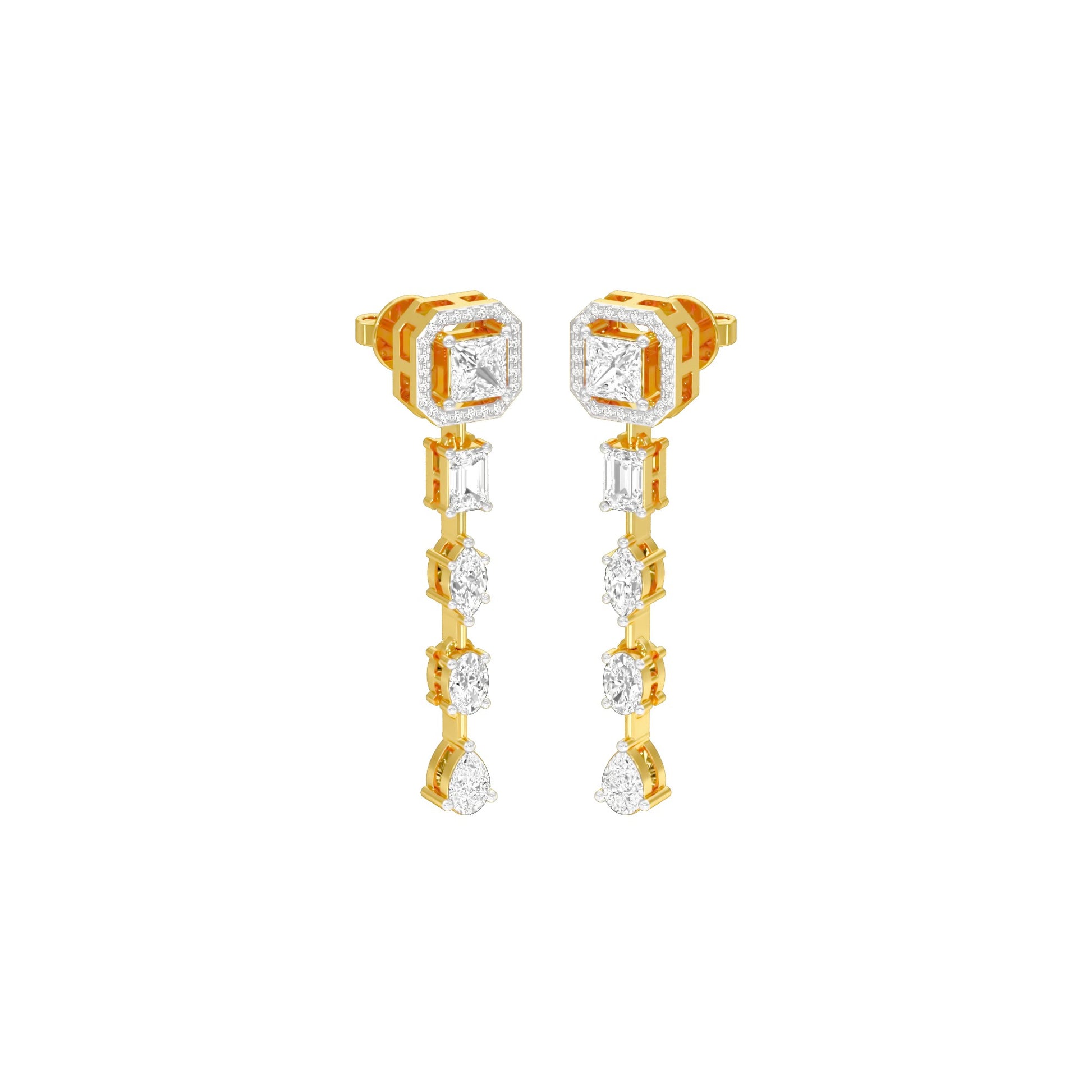 Dewfall Diamond Drop Earrings 18 KT / Yellow Gold