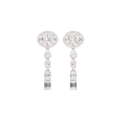 Shape Symphony Diamond Drop Earrings 18 KT / Rose Gold