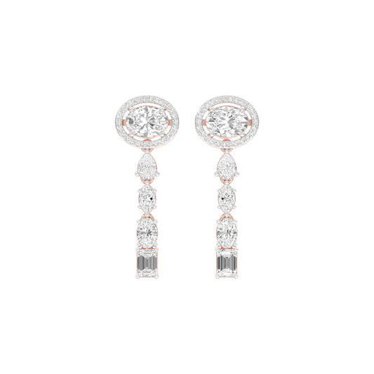 Shape Symphony Diamond Drop Earrings 18 KT / Rose Gold