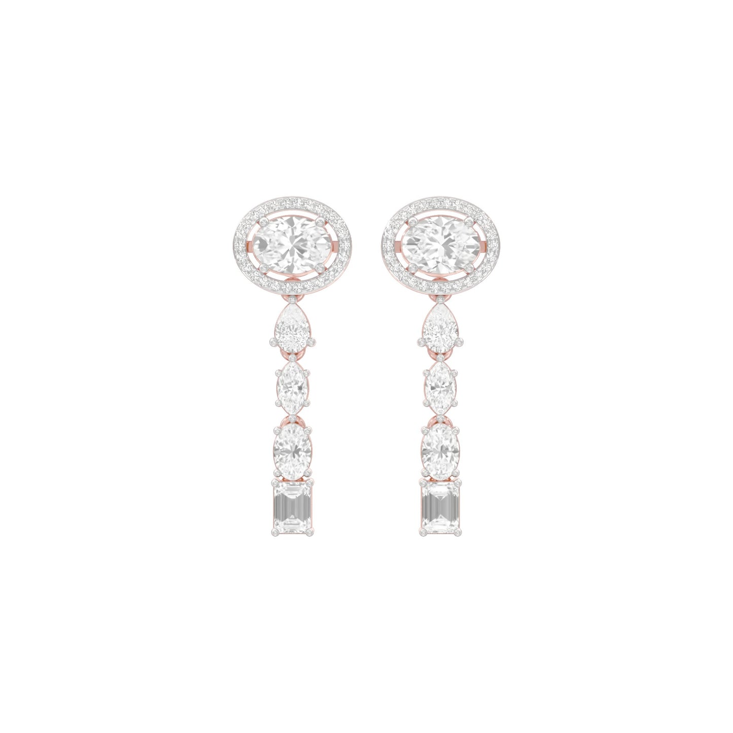 Shape Symphony Diamond Drop Earrings