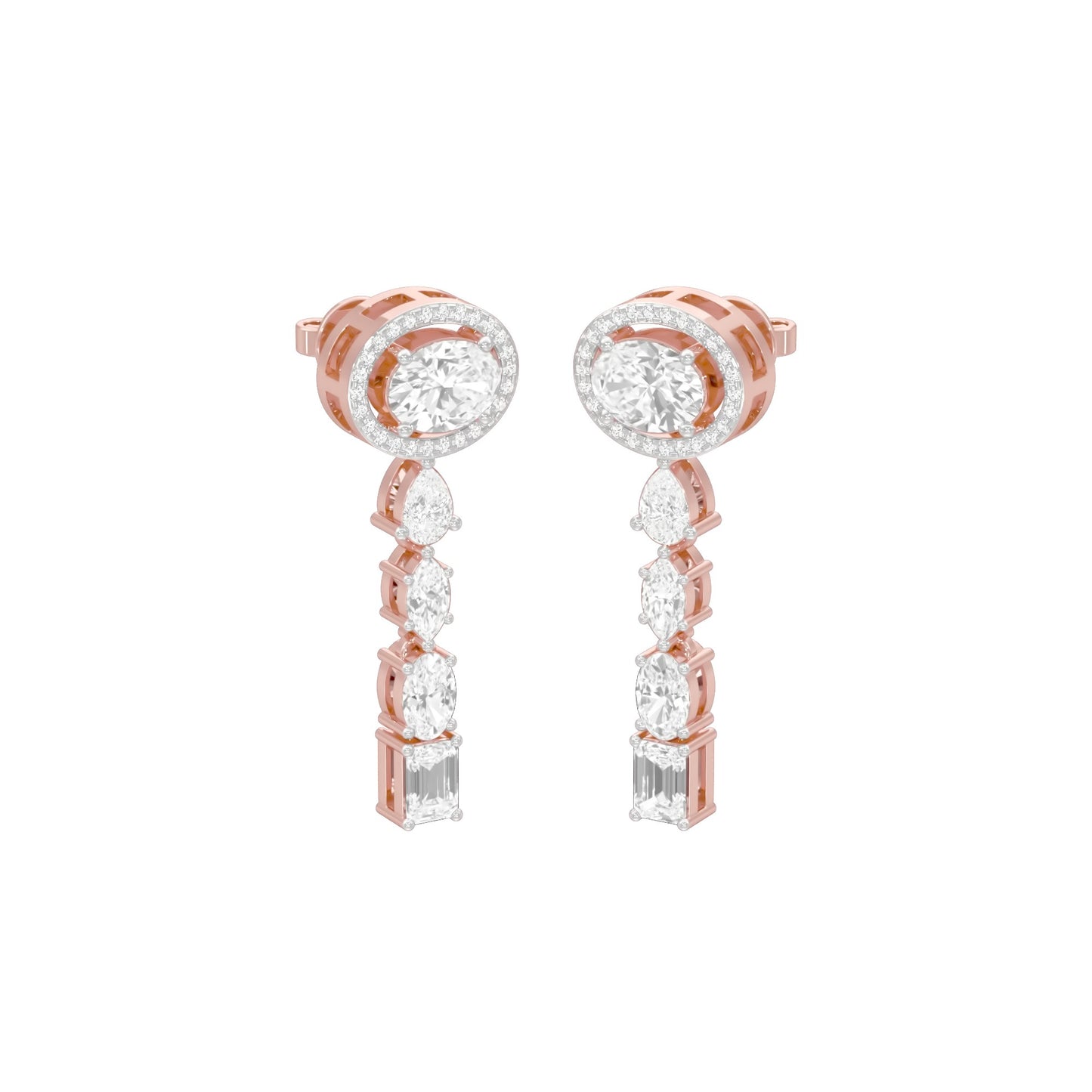 Shape Symphony Diamond Drop Earrings