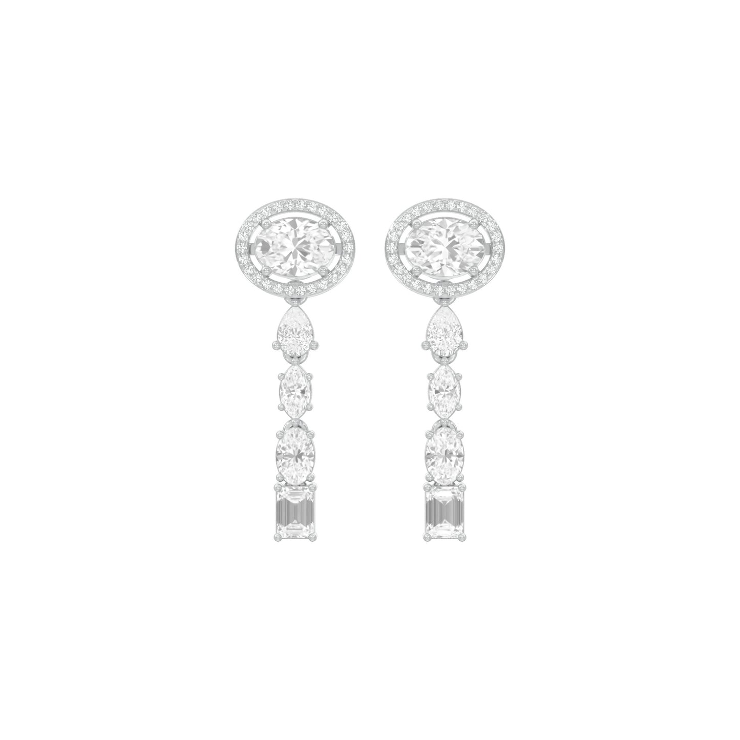Shape Symphony Diamond Drop Earrings