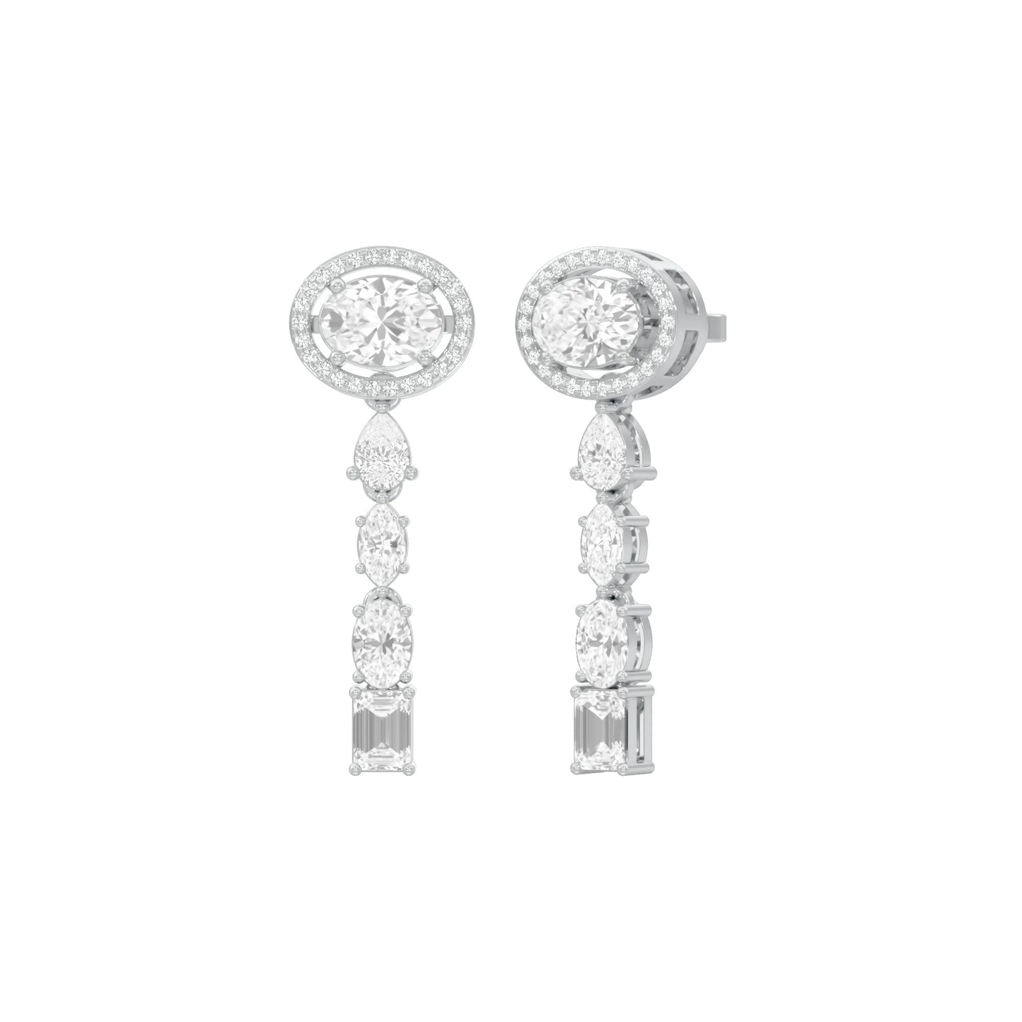 Shape Symphony Diamond Drop Earrings