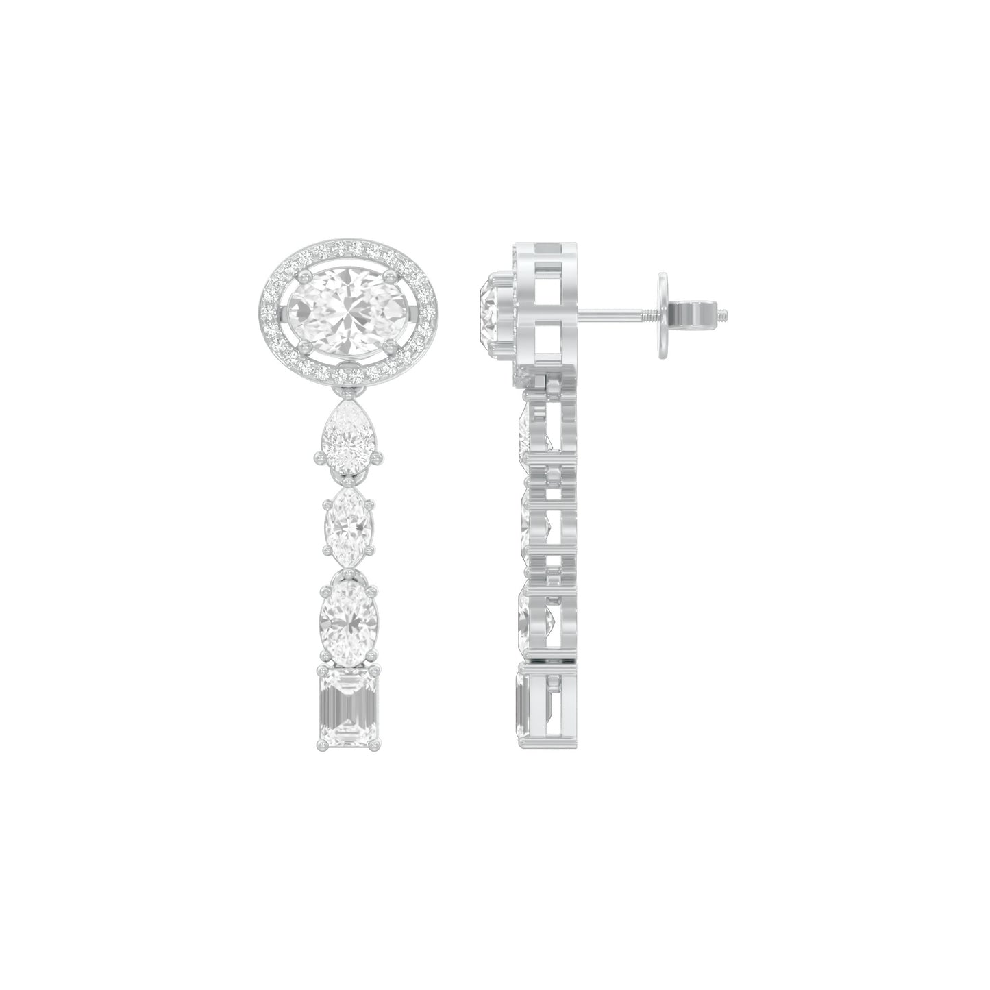Shape Symphony Diamond Drop Earrings
