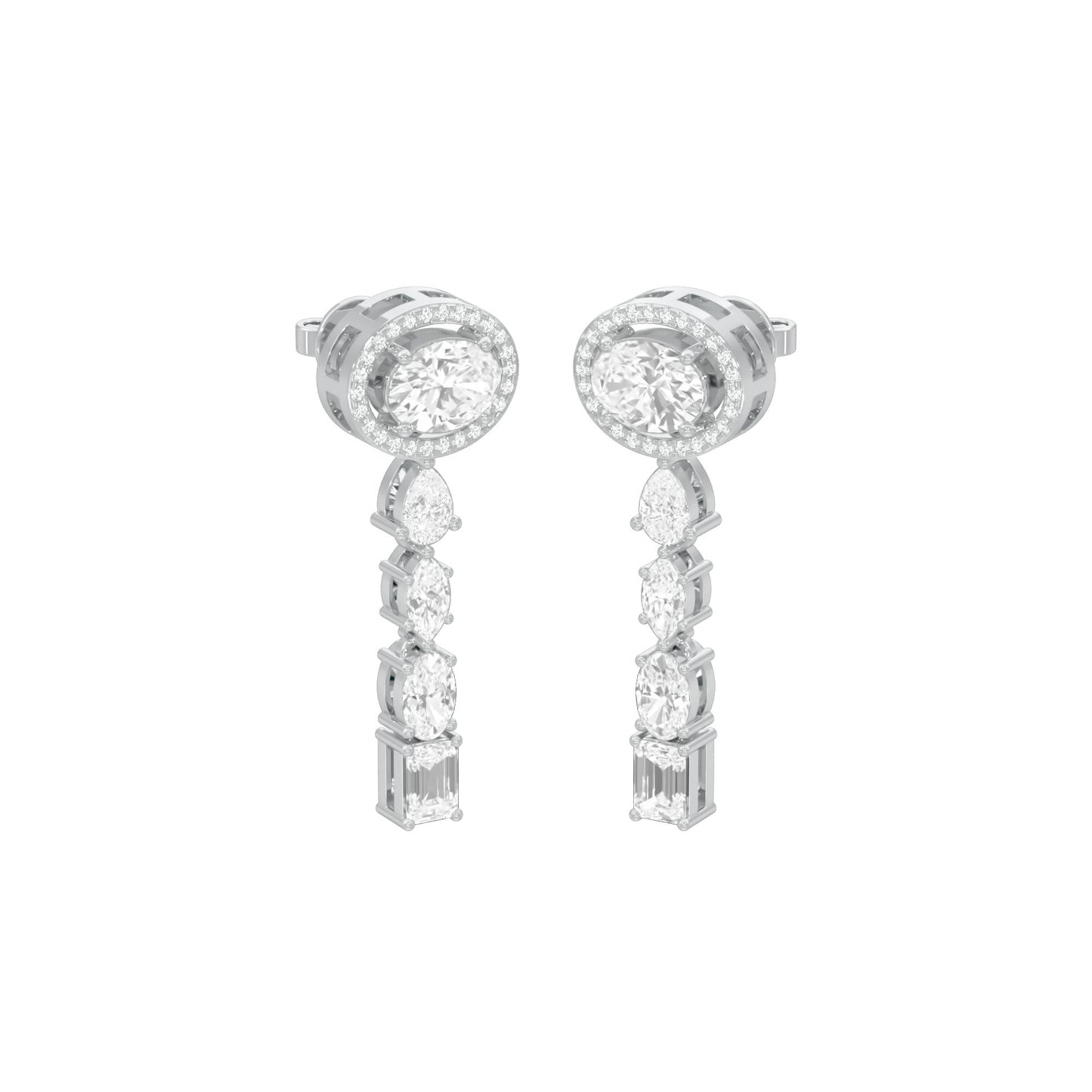 Shape Symphony Diamond Drop Earrings