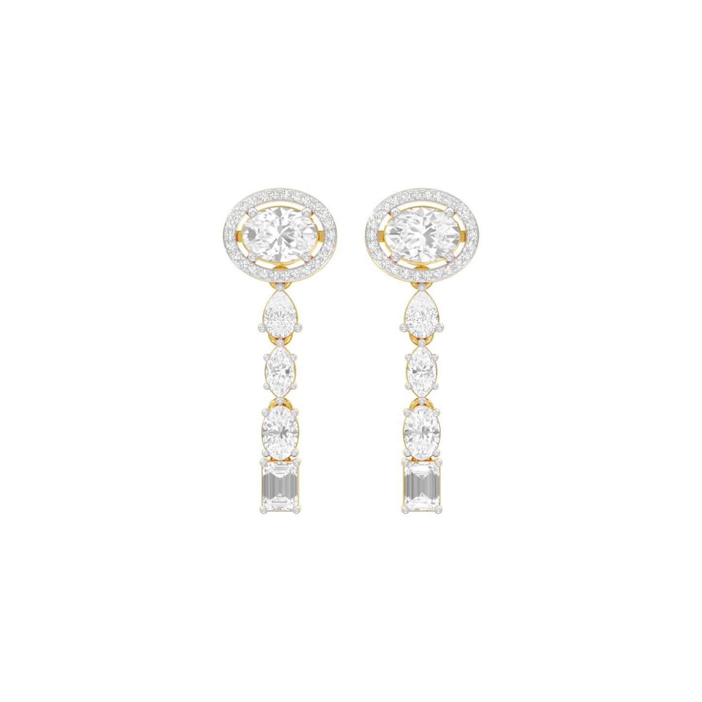 Shape Symphony Diamond Drop Earrings