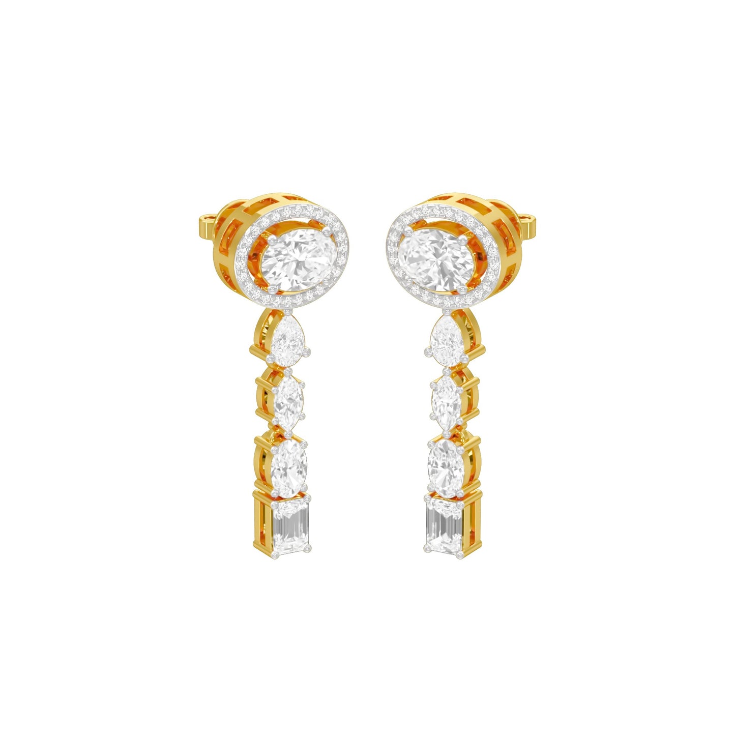 Shape Symphony Diamond Drop Earrings