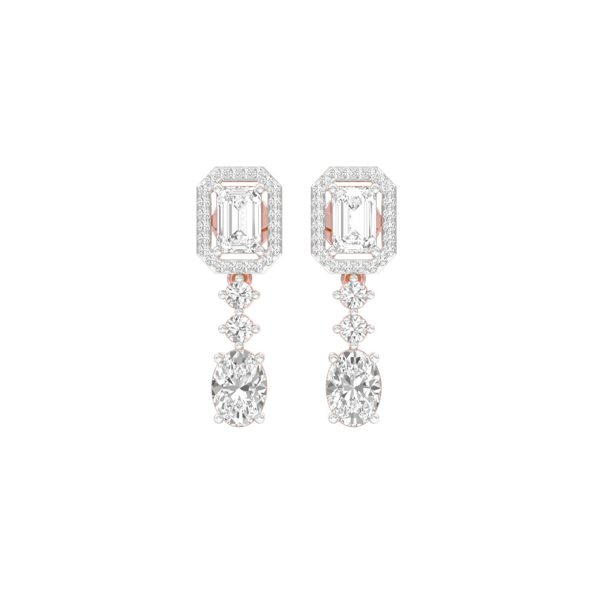 Emerald Canopy Diamond Drop Earrings 18 KT / Rose Gold