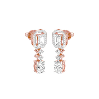 Emerald Canopy Diamond Drop Earrings 18 KT / Rose Gold