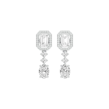 Emerald Canopy Diamond Drop Earrings 18 KT / White Gold