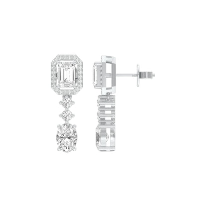 Emerald Canopy Diamond Drop Earrings 18 KT / White Gold