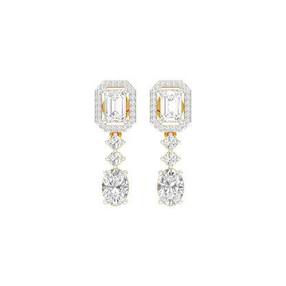 Emerald Canopy Diamond Drop Earrings 18 KT / Yellow Gold