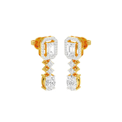Emerald Canopy Diamond Drop Earrings 18 KT / Yellow Gold