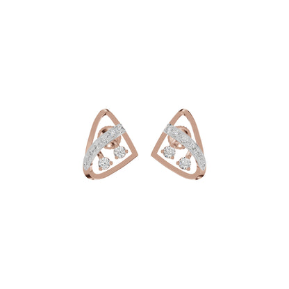 Tangle Round Diamond Stud Earrings 18 KT / Rose Gold