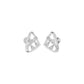 Tangle Round Diamond Stud Earrings 18 KT / White Gold