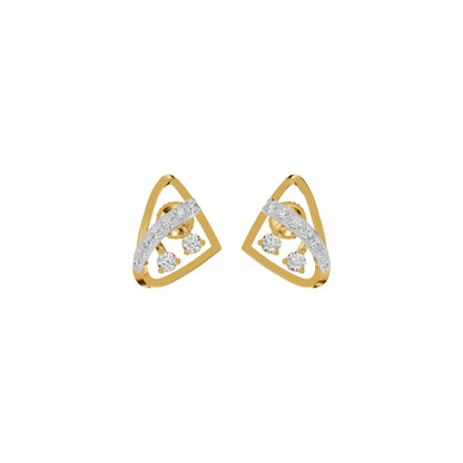 Tangle Round Diamond Stud Earrings 18 KT / Yellow Gold