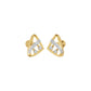 Tangle Round Diamond Stud Earrings 18 KT / Yellow Gold