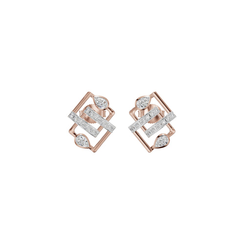 Abstract Diamond Stud Earrings