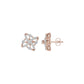 Spiral Star Marquise Round Diamond Stud Earrings